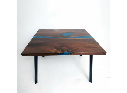Table basse Table de rivière Table en bois massif Table décorative en résine époxy solide