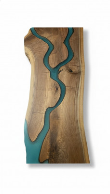 Table à manger Table River Table en bois massif Table décorative en résine époxy solide Tables
