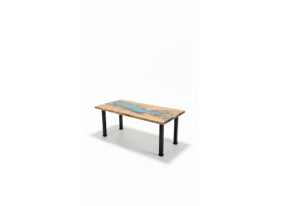 Table basse Table de rivière Table en bois véritable Décorative Résine époxy solide