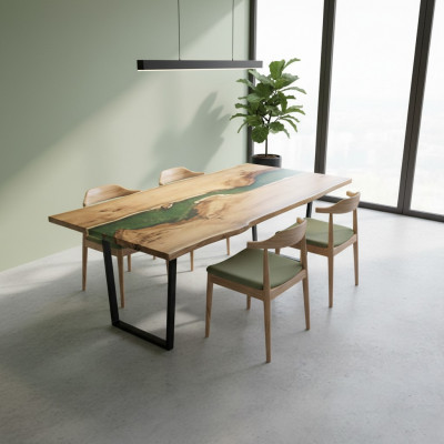 Table à manger Eau de mer Rivière Bois massif Table de rivière 200x90 Tables