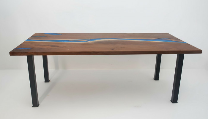 Tables de rivière Table à manger Table de design Mobilier moderne 220x90 Résine époxy Océan Mer
