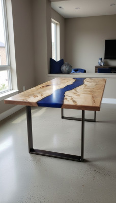 Table à manger Table de rivière Tables solides Table de 220x100 Table de rivière en résine époxy Mer