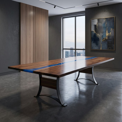 Table de salle à manger en résine époxy River Table 240x100 Table river en bois véritable Tables en bois massif neuves