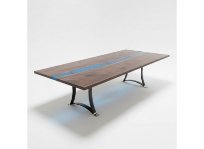 Table de salle à manger en résine époxy River Table 240x100 Table river en bois véritable Tables en bois massif neuves