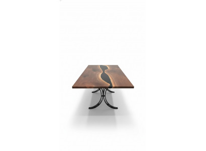 Résine époxy Table à manger Table de rivière Vraie bois Tables massives 240x100 Table de rivière nouvelle