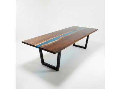 Résine époxy Table à manger River Table Solide 240x100 nouvelle table en rivière authentique