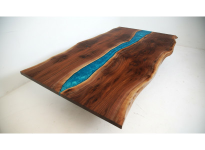 Table de rivière Table à manger Table de rivière Tables décoratives solides 240x100 Résine époxy mer