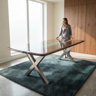 Table basse en résine époxy Table en bois Tables artisanales Mobilier massif en résine