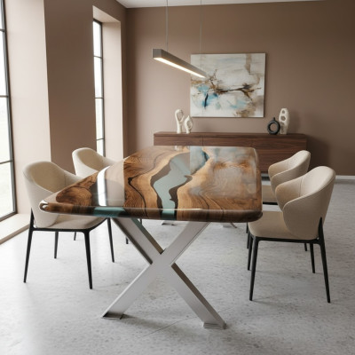 Table basse en résine époxy Table en bois Tables artisanales Mobilier massif en résine