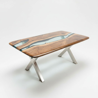 Table basse en résine époxy Table en bois Tables artisanales Mobilier massif en résine