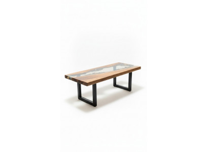 Table en rivière en résine époxy Bois véritable Tables à eau bleue Meubles en époxy nouveaux Solides
