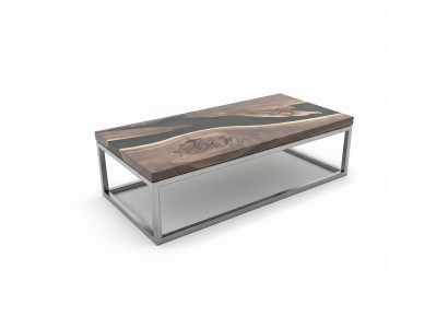 Table de rivière en résine époxy et bois véritable, tables d'eau noire, meubles en époxy massif