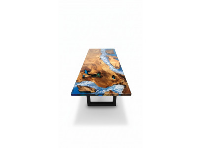 Table à manger Design Table Résine Tables Modernes Mer Rivière Mobilier 220x90 Epoxy Océan