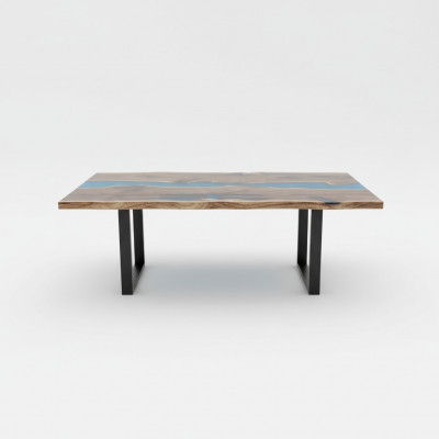 Tables de rivière Table à manger Table design Moderne Mer Meubles 220x90 Résine époxy Océan