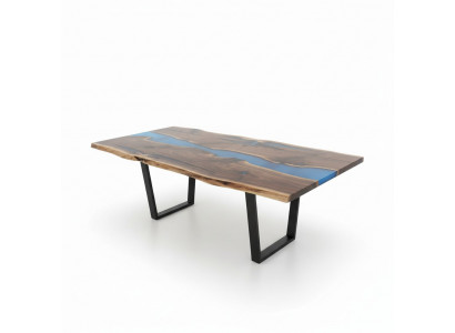 Table Table à manger Tables résine époxy Bois massif conception mobilier 240x100