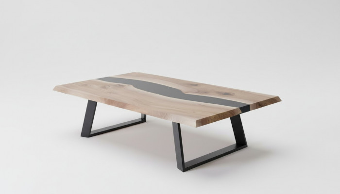 Table en résine époxy Bois Table basse Artisanat massif Mobilier de salon