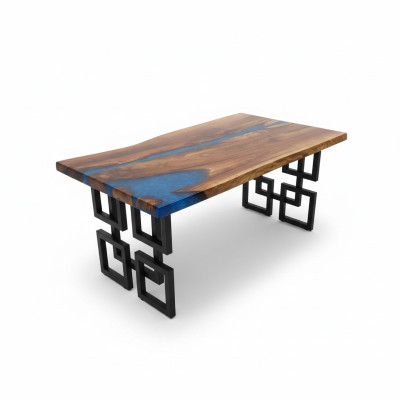 Table basse Table Blue River Table en bois massif Table rivière 140x80 Tables