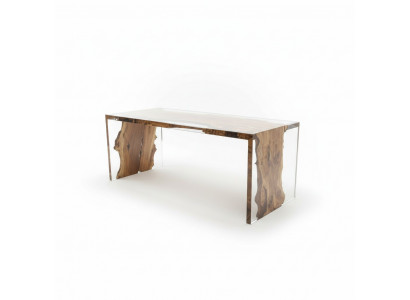 Table basse en bois massif Real Wood River Table Tables en résine époxy solide Tables de salon 120x60