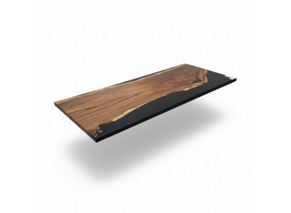 Table de salle à manger Black Water River Véritable Table en bois de rivière 265x100 Tables
