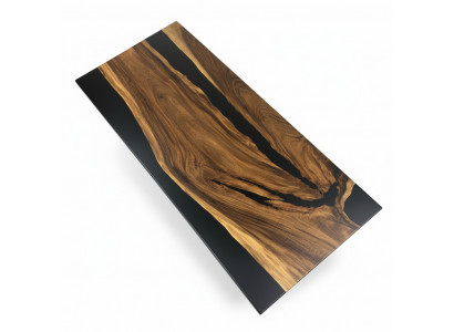 Table à manger Black River Table en bois massif 220x95 Tables en résine époxy nouvelle