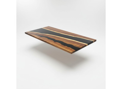 Table à manger en résine époxy vrai meubles en bois massif Table en époxy en cascade 200x90 nouveau