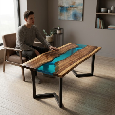 Table d'appoint Table en résine époxy Table basse Table basse faite main 120x60cm