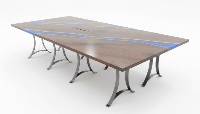 Table en bois Salle à manger Résine époxy Meubles Table de conférence Résine époxy coulée nouvelle
