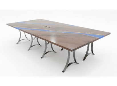 Table en bois Salle à manger Résine époxy Meubles Table de conférence Résine époxy coulée nouvelle