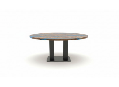 Table à manger solide Table ronde Mobilier en résine époxy Tables en cascade de rivière Mobilier