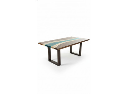Table Table à manger Tables en résine époxy réelle bois massif design meubles 240x100