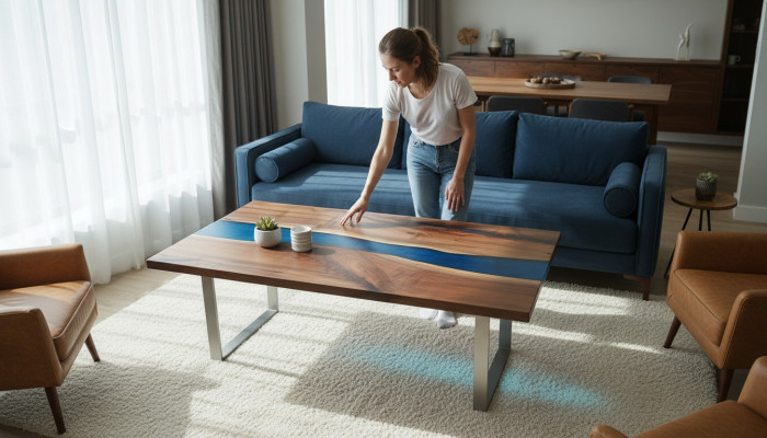 Table d'appoint design Table basse Table en époxy Mobilier Table basse en époxy Tables