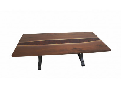 Table à manger en résine époxy, bois massif, meuble en cascades, table en époxy de 240x100cm.