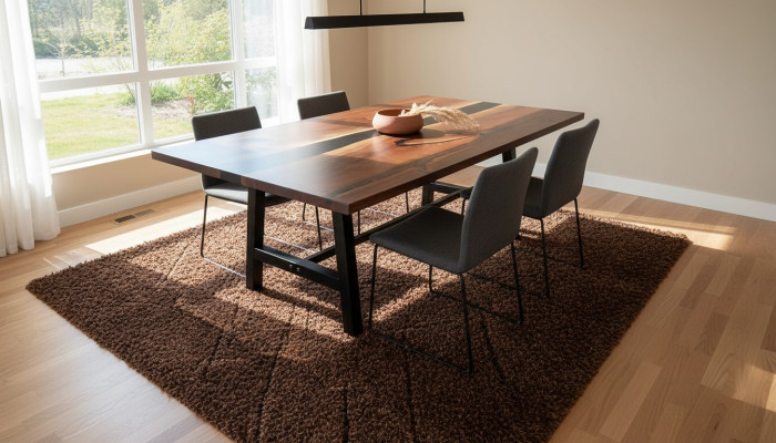 Table à manger en cascade Tables en résine époxy Bois massif Meubles époxy Table neuve
