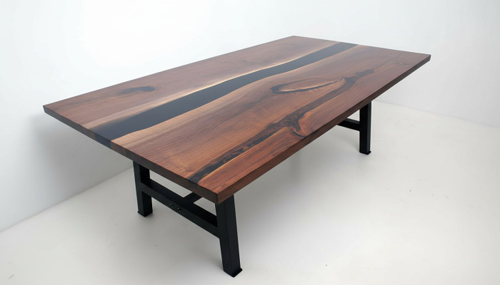 Table à manger en cascade Tables en résine époxy Bois massif Meubles époxy Table neuve
