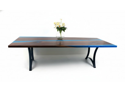 Tables modernes Table de salle à manger Table de design marin Résine Rivière Meubles 220x90 Epoxy Océan