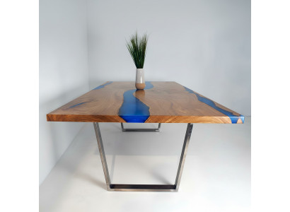 Tables Table à manger Table de design Moderne Mer Rivière Meubles 220x90 Résine époxy Océan