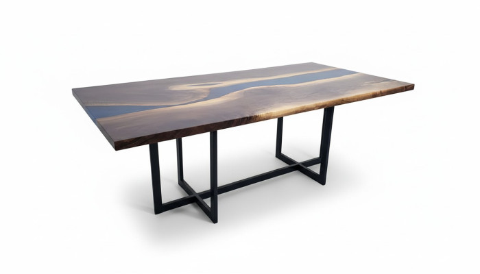 table à manger Design Table Résine Tables Modernes Mer Océan Rivière Meubles 220x90 Époxy