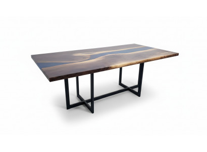 table à manger Design Table Résine Tables Modernes Mer Océan Rivière Meubles 220x90 Époxy