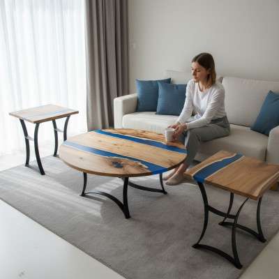 Table de rivière personnalisée en époxy Table en bois véritable Prix 1mètre carré Tables en résine