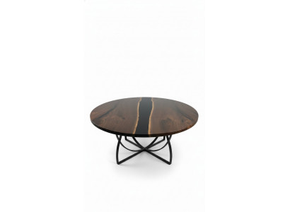 Table Table à manger Tables résine époxy bois massif design meubles 150x150