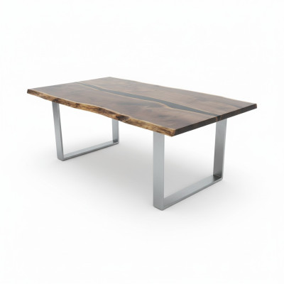 Table Table à manger Tables résine époxy bois massif design meuble 220x90