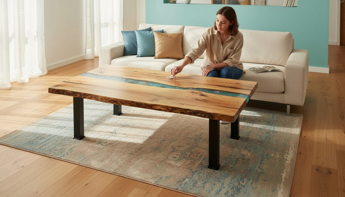 Table d'appoint Table basse Meubles en époxy Table de designer en résine époxy Tables 120x70cm