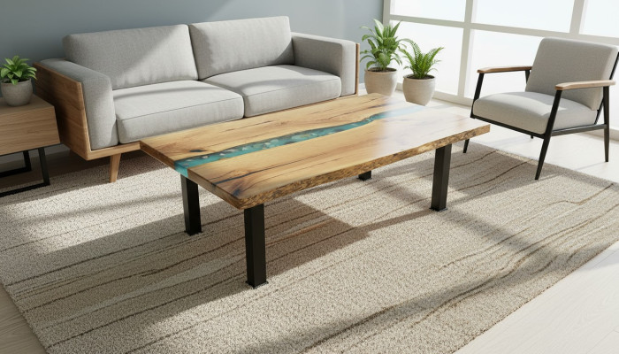 Table d'appoint Table basse Meubles en époxy Table de designer en résine époxy Tables 120x70cm