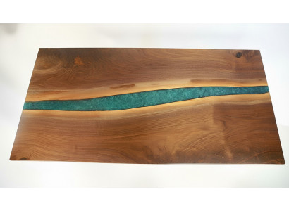 Table de rivière en résine époxy et bois véritable, tables noir d'eau meubles époxy massif