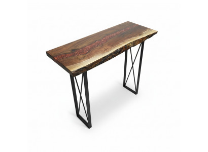 Table basse en bois massif de l'artisanat, table design, tables consoles en époxy