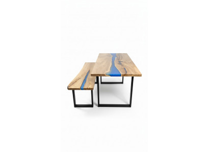 Table de conception Tabouret Table à manger Table de cuisine Tables de salon Bancs solides 2 pièces neufs