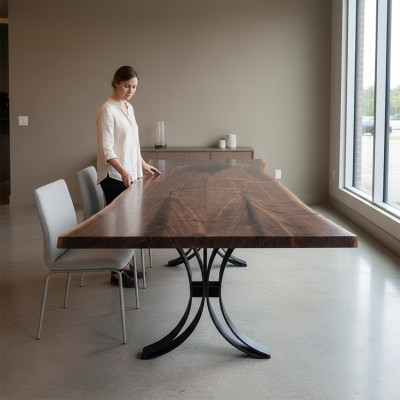 Table à manger de luxe en bois massif Table de cuisine de designer Tables massives 1 mètre carré Prix