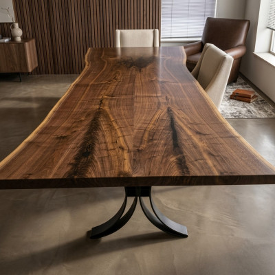Table à manger de luxe en bois massif Table de cuisine de designer Tables massives 1 mètre carré Prix