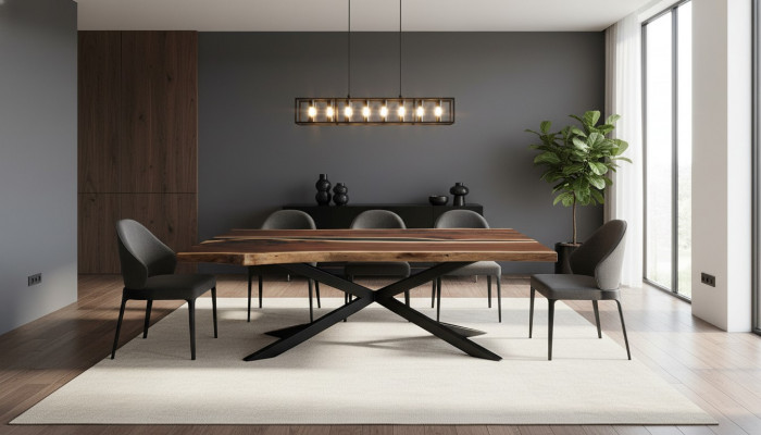 Table en résine époxy sur mesure, Rivière en résine époxy, bois véritable. Prix des tables au mètre carré 1
