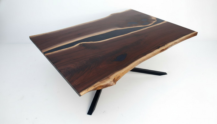 Table en résine époxy sur mesure, Rivière en résine époxy, bois véritable. Prix des tables au mètre carré 1